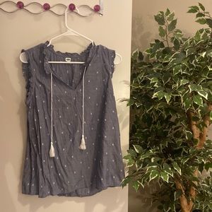 ☀️ Blue and White Tassel Top ☀️